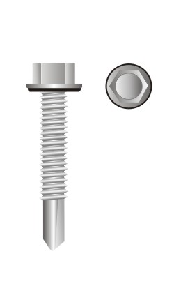 picture of hex washer head self drilling screw #5 point with bonded washer