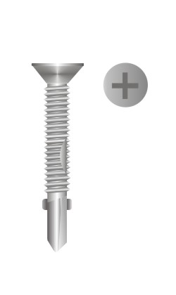 picture of phillips flat head self drilling screw with wings