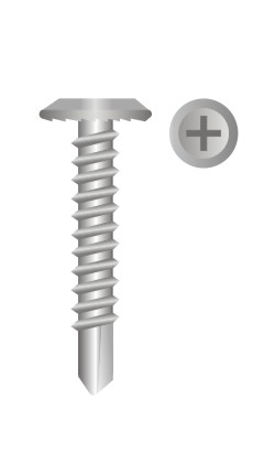 picture of phillips flat truss head serrated self drilling screw