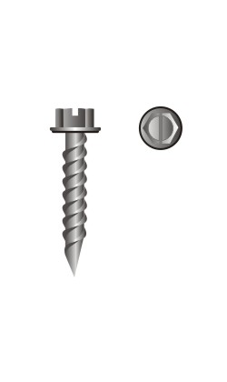 picture of slotted hex washer head needle point screw with bonded washer