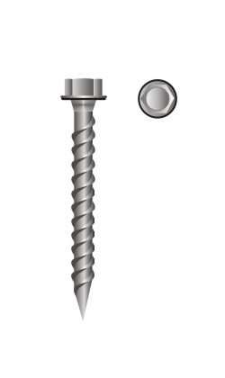 picture of hex washer head woodgrip screw with bonded washer