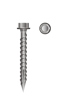 picture of hex washer head woodgrip screw type 17 point with bonded washer
